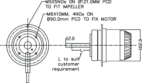 External Rotor Motor Manufacturer - 102 mm [Hetal Industries]
