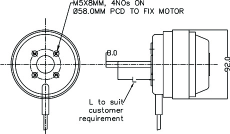 External Rotor Motor Manufacturer - 92 mm [Hetal Industries]